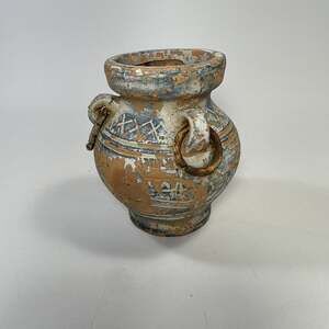 Antique Style Terracotta Amphora Vase With Triple Ring Hand Crafted L2
